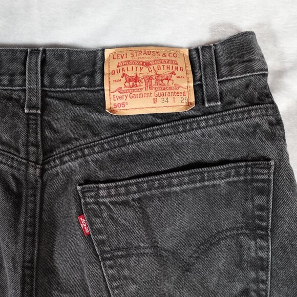 Vintage Levis 505 Regular Fit Straight Leg Jeans Mens 34x29 (Fits 32x29) FADED - Picture 6 of 11